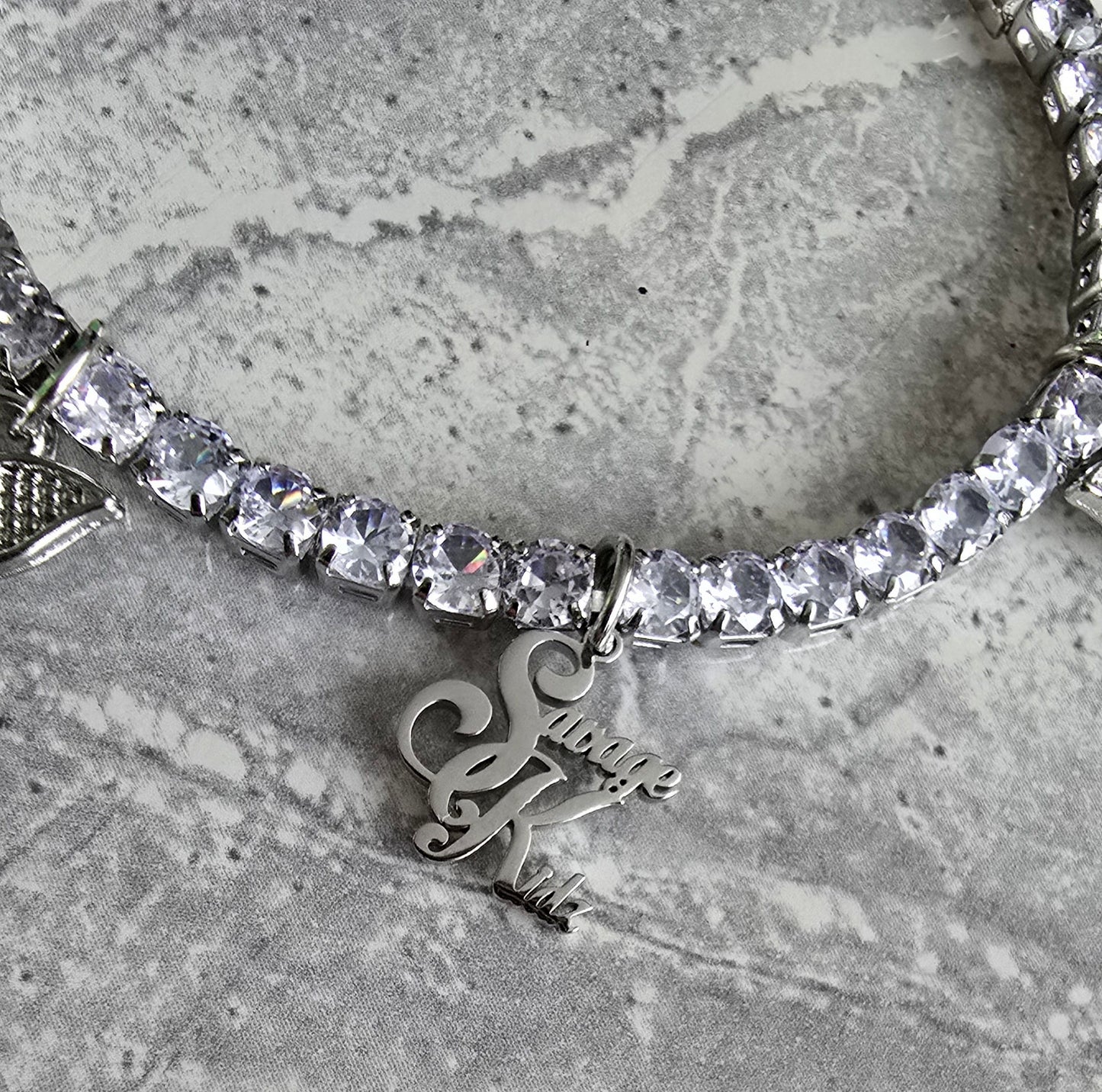 Savage Diamonte Charm Bracelet