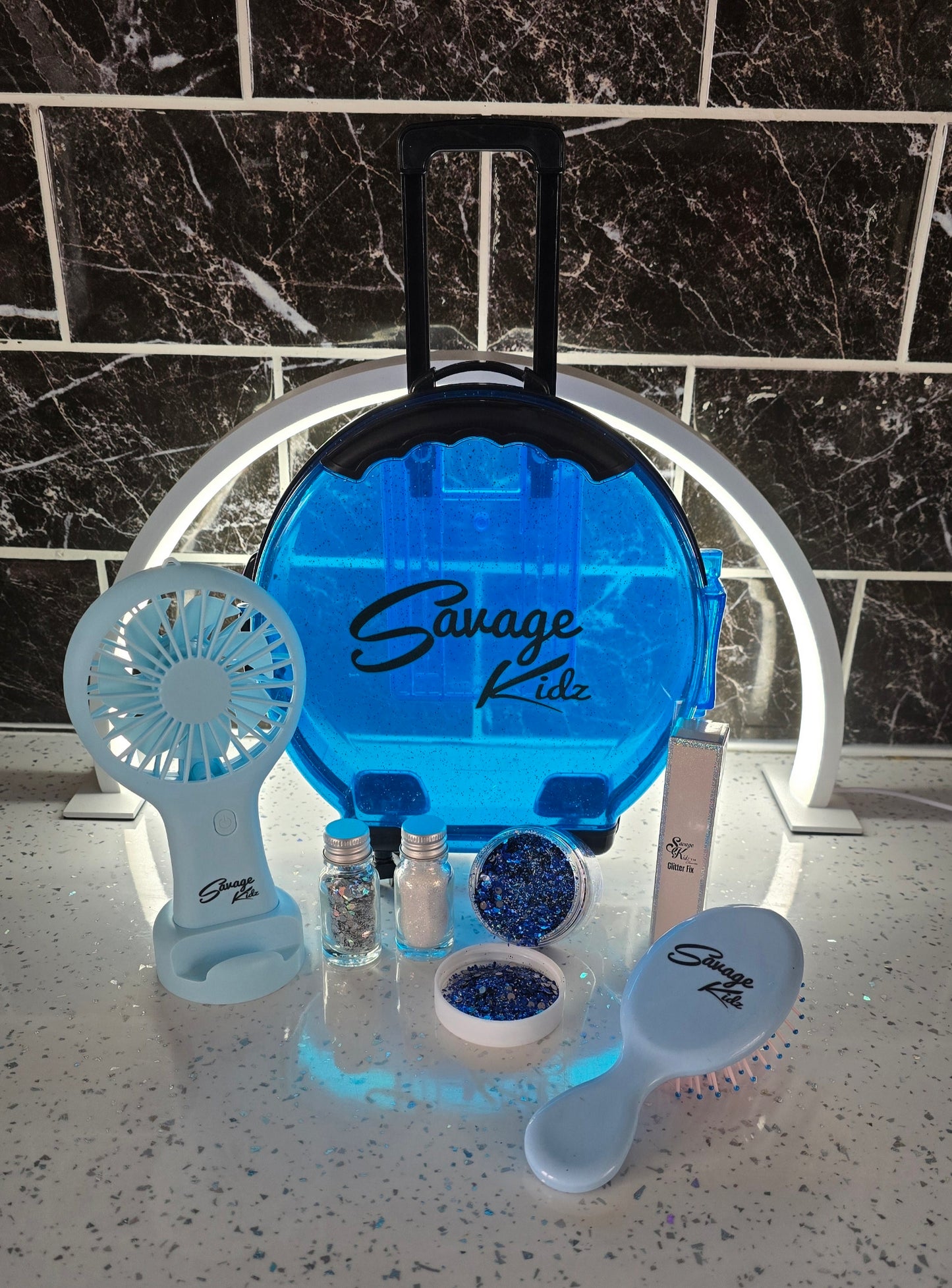 Blue Roller Suitcase Gift Set