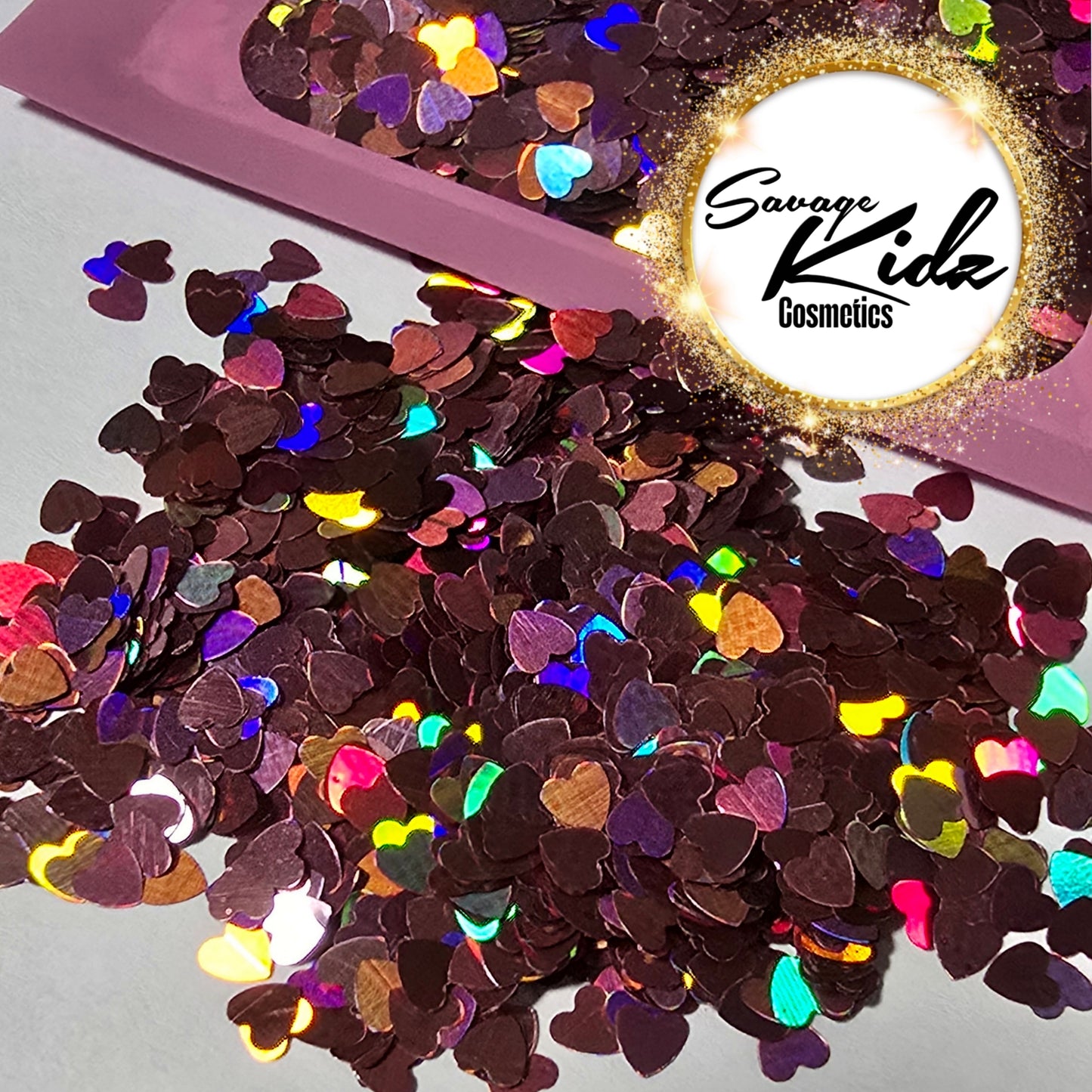 Heart Shape Holographic Copper Cosmetic Glitters