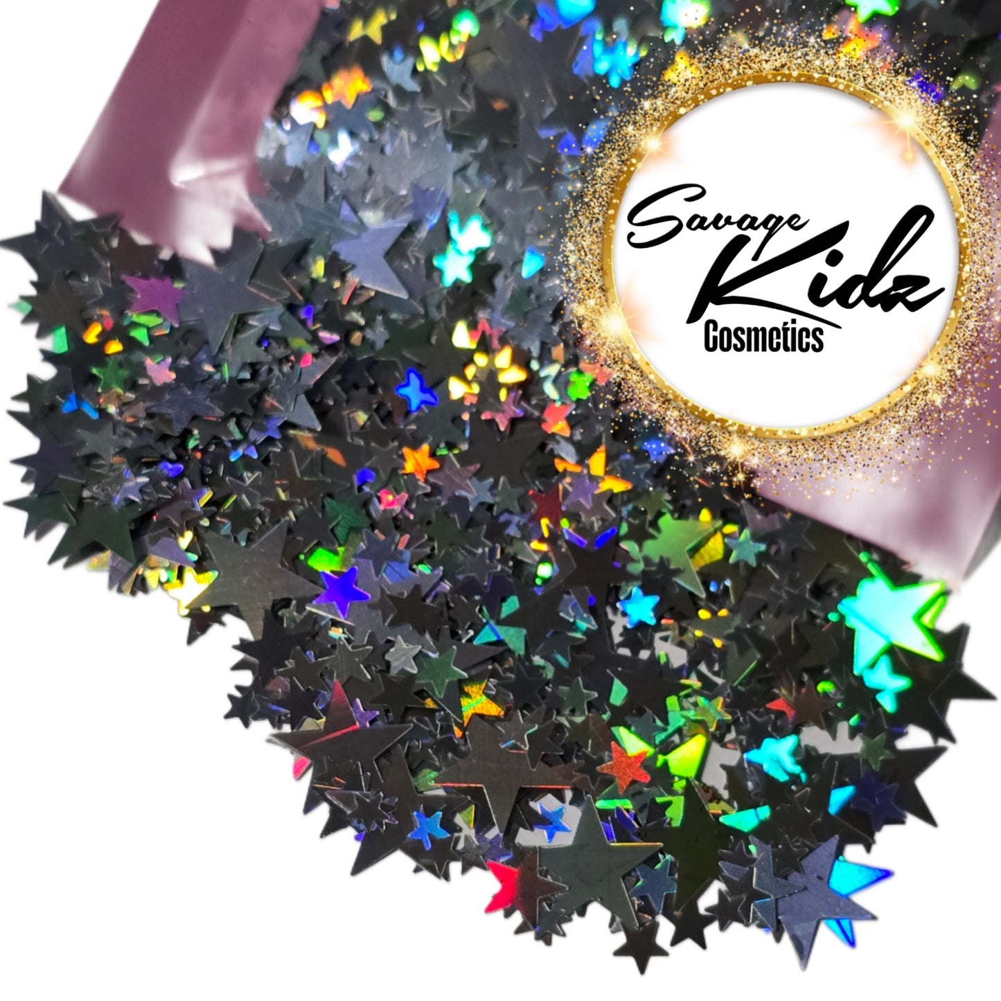 Holographic Silver Stars Cosmetic Glitter