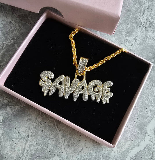 24ct Gold Coated Savage Pendant Necklace