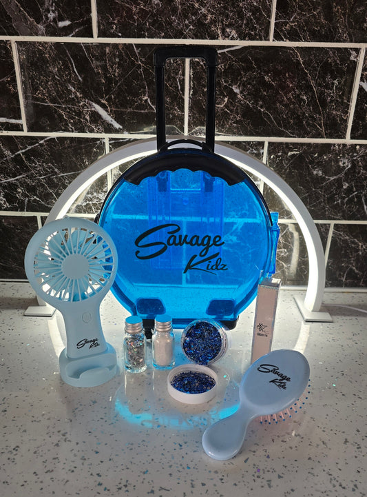 Blue Roller Suitcase Gift Set